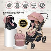 Coche Moisés Travel System SPEED PRINCE PLUS con Mochila Pañalera y Portabebé Pink