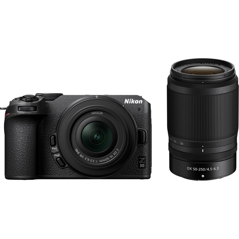 Nikon Z30 Cámara Mirrorless con Lentes NIKKOR Z DX 16-50mm f/3.5-6.3 VR y 50-250mm f/4.5-