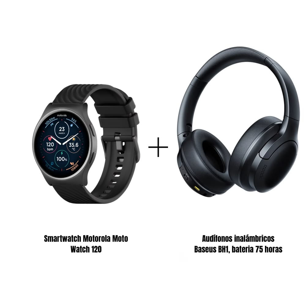 Smartwatch moto watch 120  Audifonos BH 1 lite 80 horas