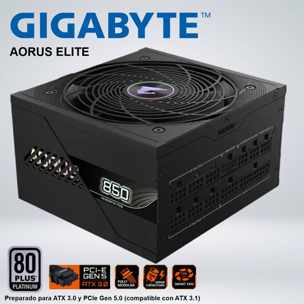 FUENTE DE ALIMENTACIÓN GIGABYTE AORUS ELITE 80 PLUS PLATINUM 850W