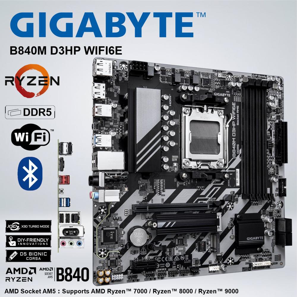 PLACA GIGABYTE B840M D3HP WIFI6EAMD Ryzen DDR5