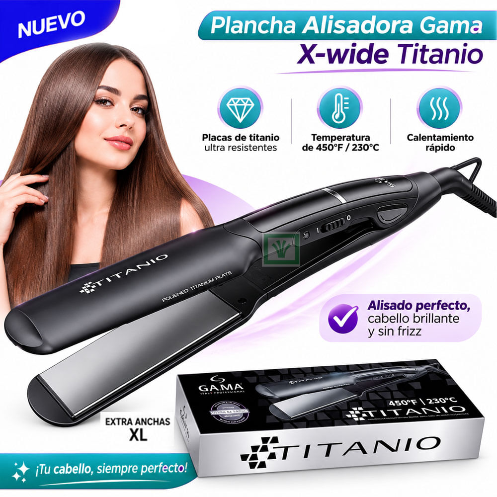 Plancha Alisadora Gama X-Wide Titanio