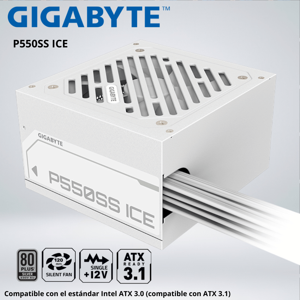 FUENTE DE ALIMENTACIÓN GIGABYTE GP-550SS ICE 80 PLUS PLATA