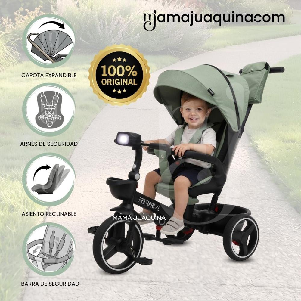 Triciclo Guiador para bebés FERRAN XL Edición Exclusiva Green