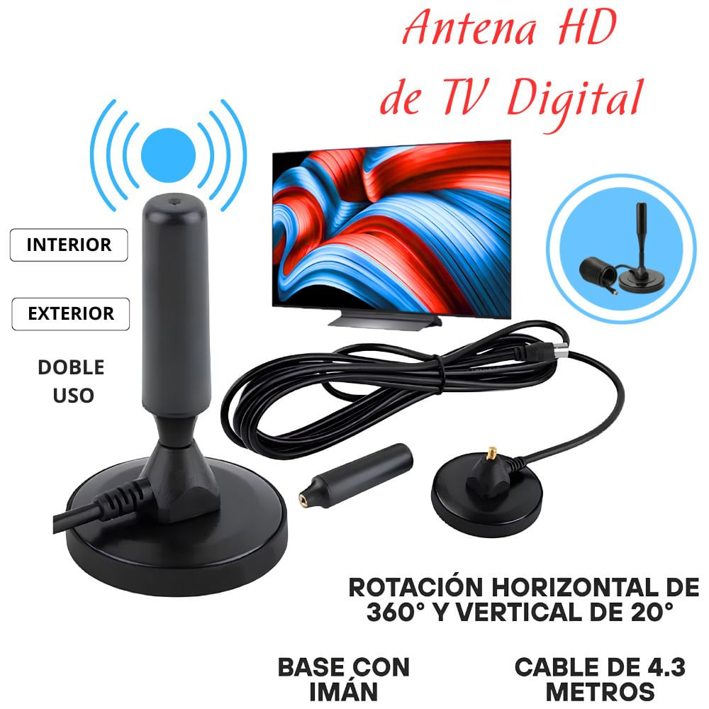 Antena Tv Digital Interior Full HD Televisión Smart TV y Antiguo