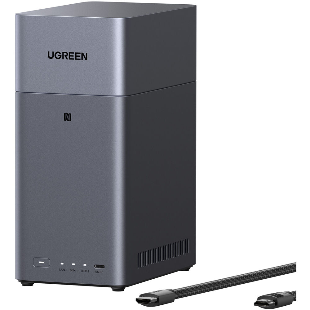 UGREEN Servidor NAS NASync DH2300 2 Bahías SATA hasta 60TB Gigabit Ethernet HDMI 4K USB-C 95432