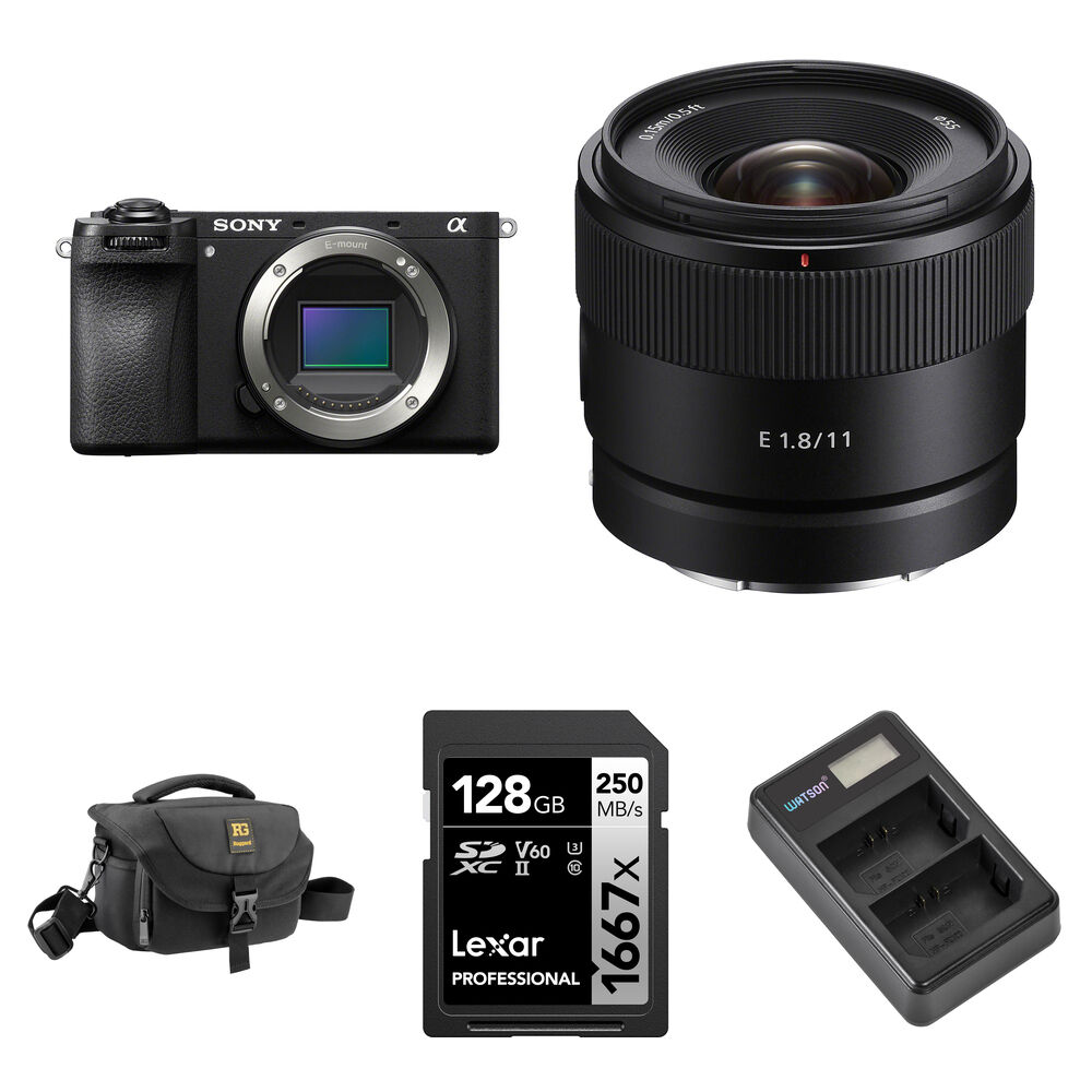 Sony Cámara Mirrorless a6700 con Lente E 11mm f/1.8 y Accesorios Básicos