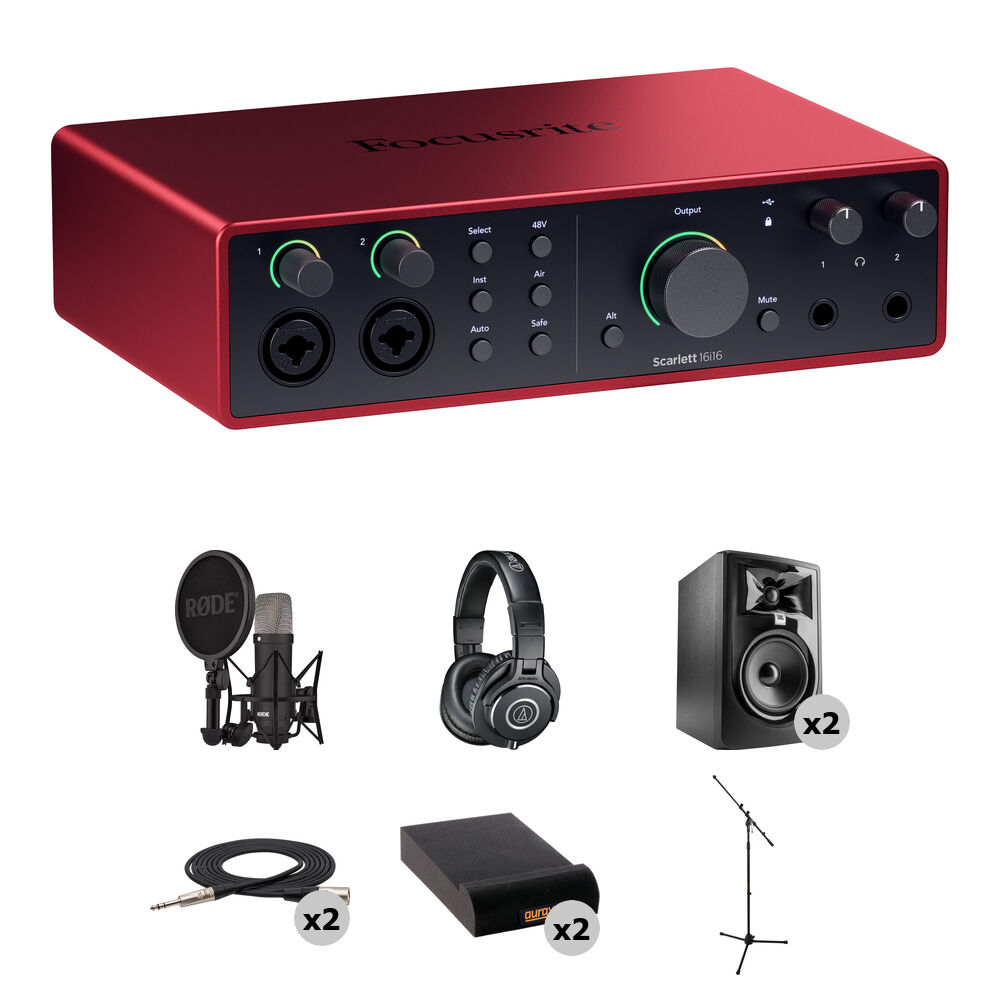 Focusrite Scarlett 16i16 Interfaz de Audio/MIDI USB-C 4ª Generación con Micrófono Conde
