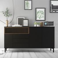 Aparador Minimalista Annika Ventitas Home Negro y Gales