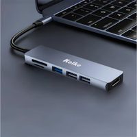 HUB USB C KOLKE 6 en 1 con Puertos HDMI USB 3.0 SD y Micro SD
