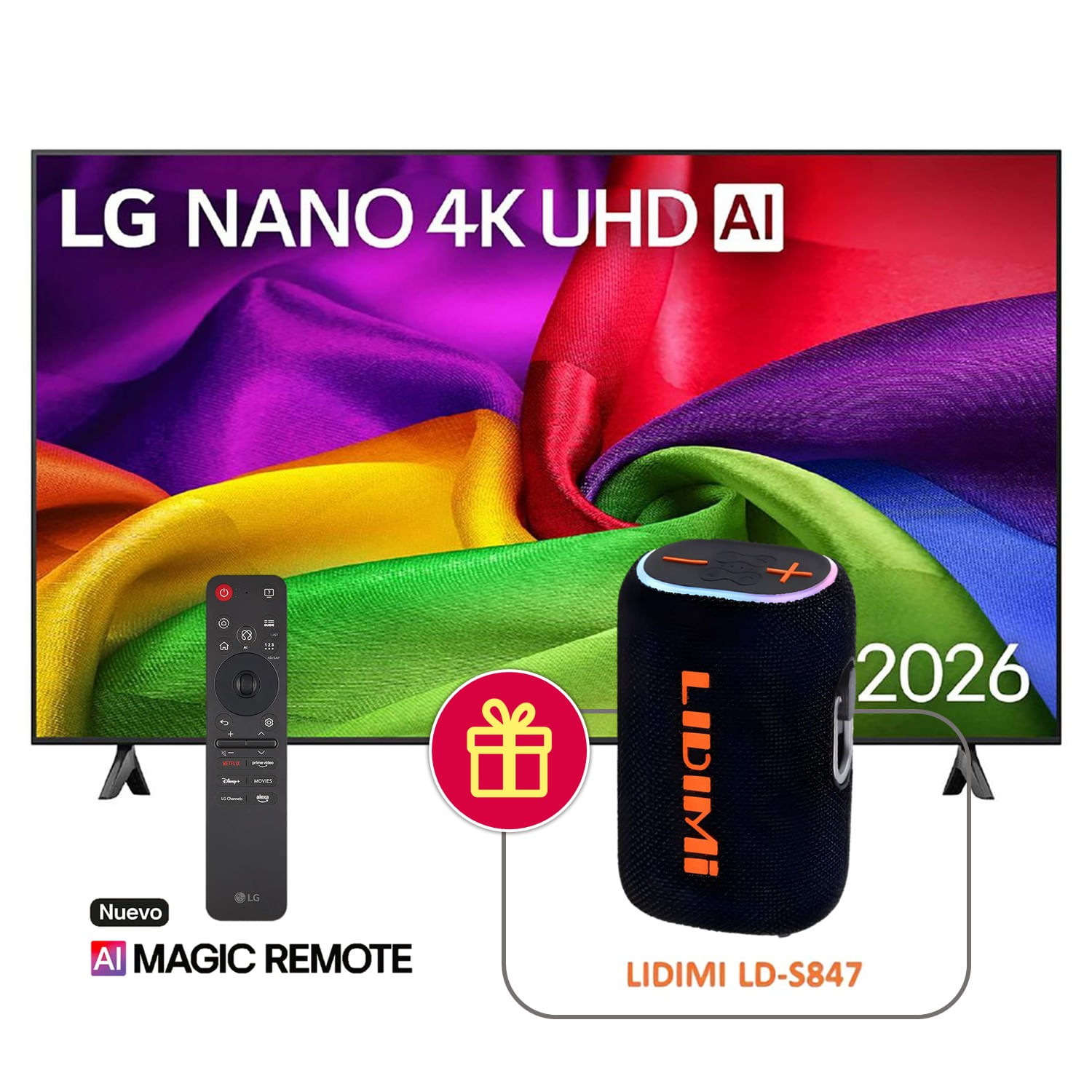 Televisor LG 65 NanoCell 4K UHD Ai 65NU800BPSB - Parlante