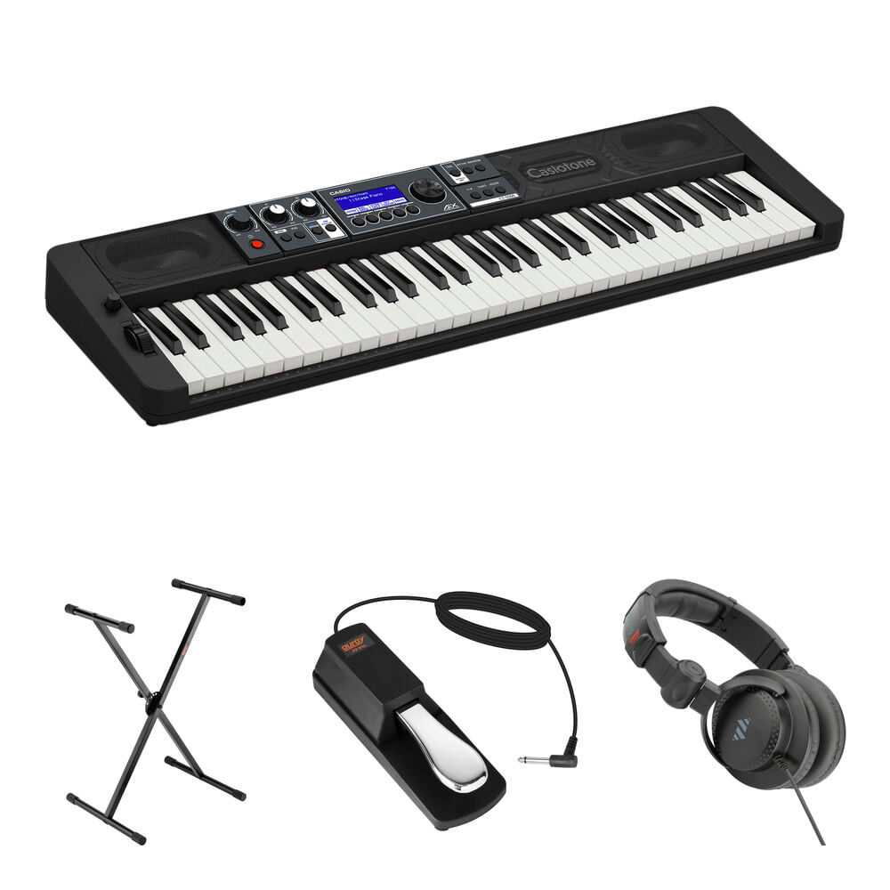 Casio CT-S500 Teclado Portátil de 61 Teclas con Soporte, Pedal y Auriculares