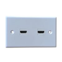 Placa ABS HDMI Faceplate Hdmi Hembra 2 Puestos 1080P TRAUTECH EMPALME