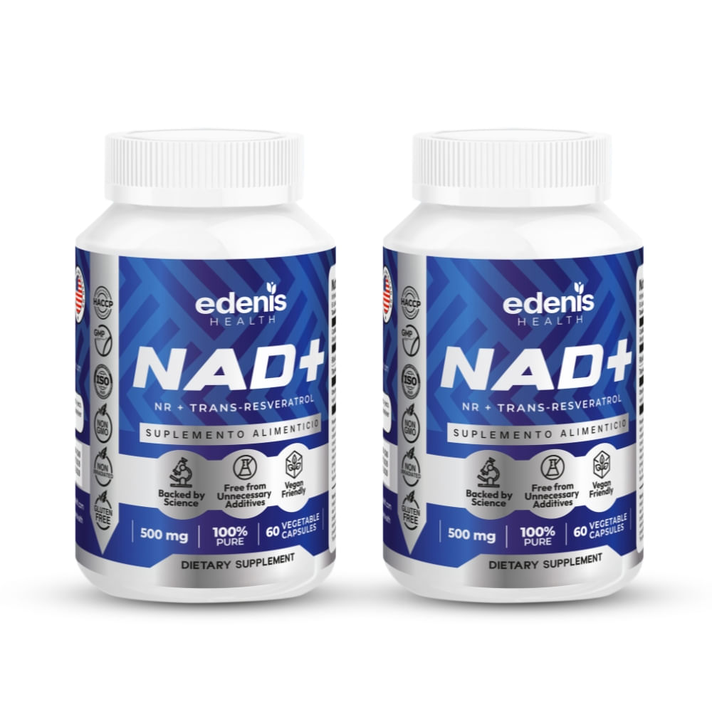 Pack 2 NR Trans-resveratrol NAD Edenis Health 60 Cápsulas
