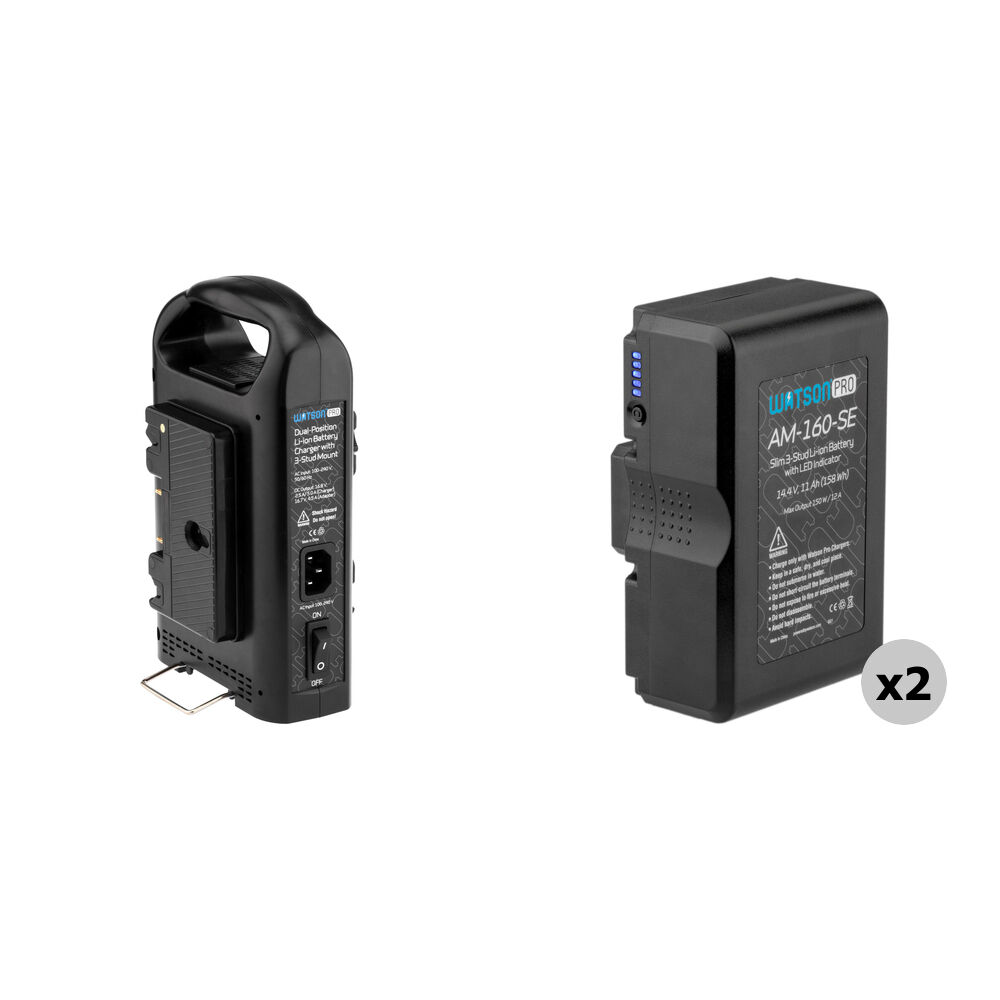 Watson Pro Kit de 2 Baterías Li-Ion 14.4V 158Wh Gold Mount con Cargador Dual