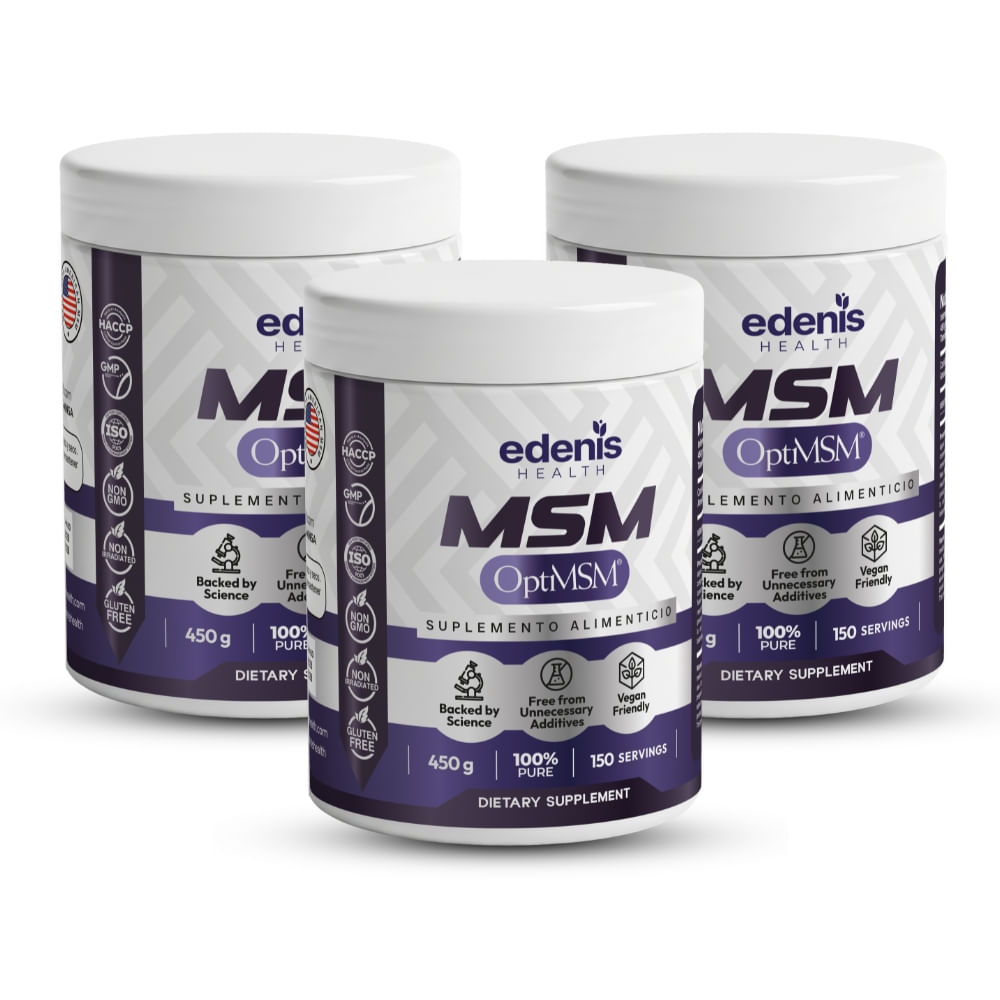 Pack 3 Metilsulfonilmetanos MSM Edenis Health 450 G