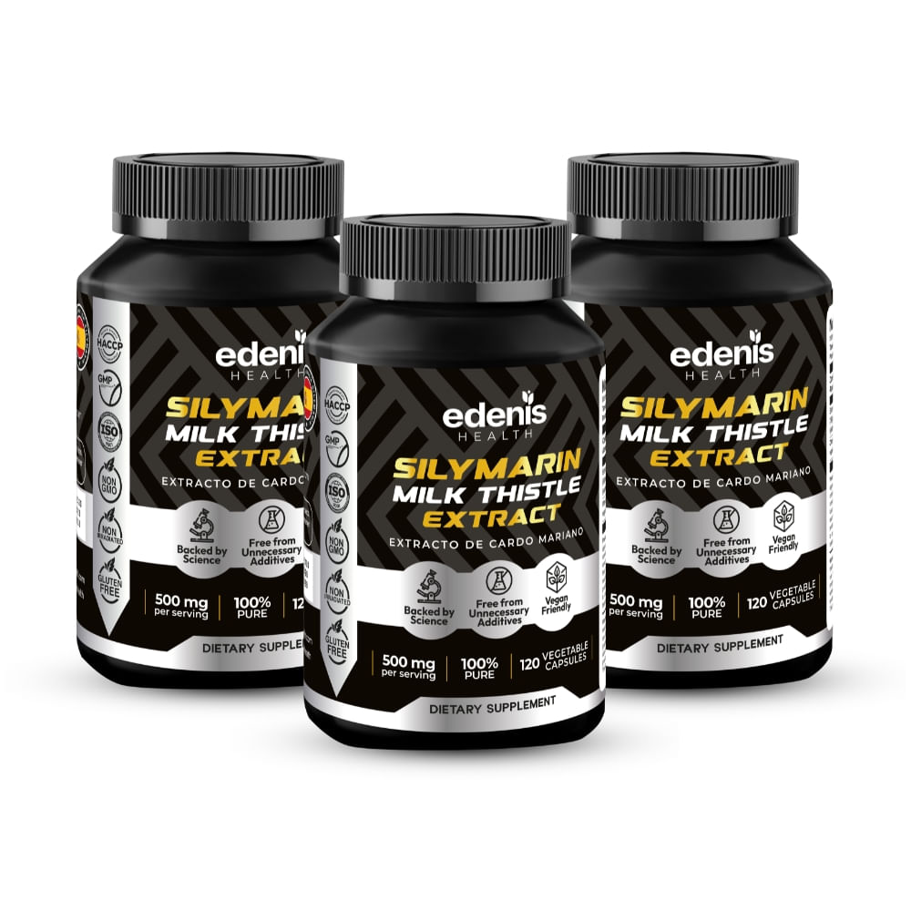 Pack 3 Silimarinas Extracto de Cardo Mariano Edenis Health 120 Cápsulas