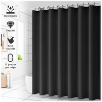 Cortina de Baño Impermeable Premium 180x180 Negro U88
