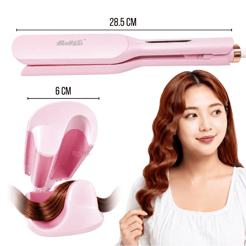 Plancha Onduladora Baihuo MY-7573 2 En 1 Para Crear Ondas Naturales Con Calentamiento Rápido