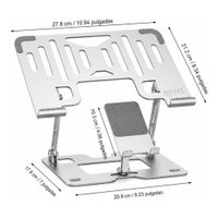 Base 2 En 1 Para Laptop Y Celular De Aluminio Ajustable Compatible Con Equipos De 10 A 17 Pulgadas