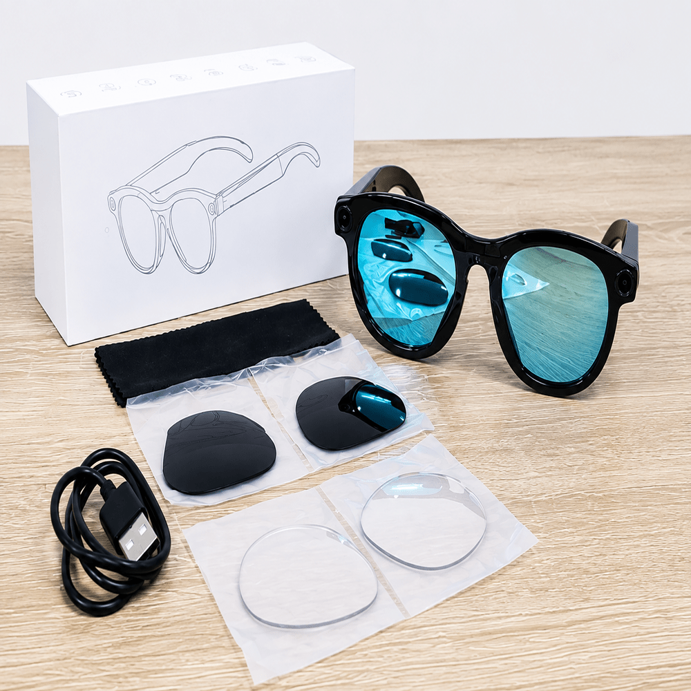 Lentes Inteligentes con Cámara 2MP Bluetooth AI Smart Glasses
