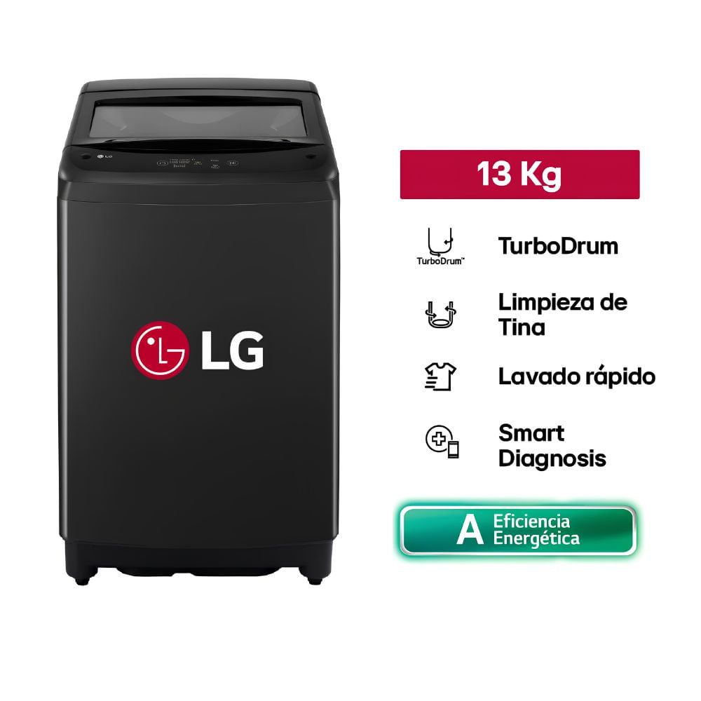 Lavadora LG 13Kg Carga Superior WT13OBVTB Onyx Negro