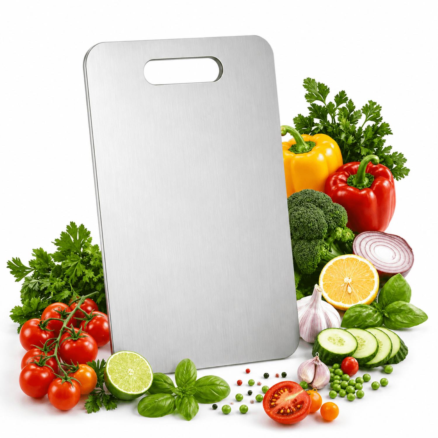 Tabla de Picar Acero Inoxidable 304 Antibacterial 30x28 cm