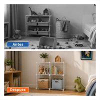 Estructura de Rejillas Modulares 16pzs Color Blanco para Organizacion Interior