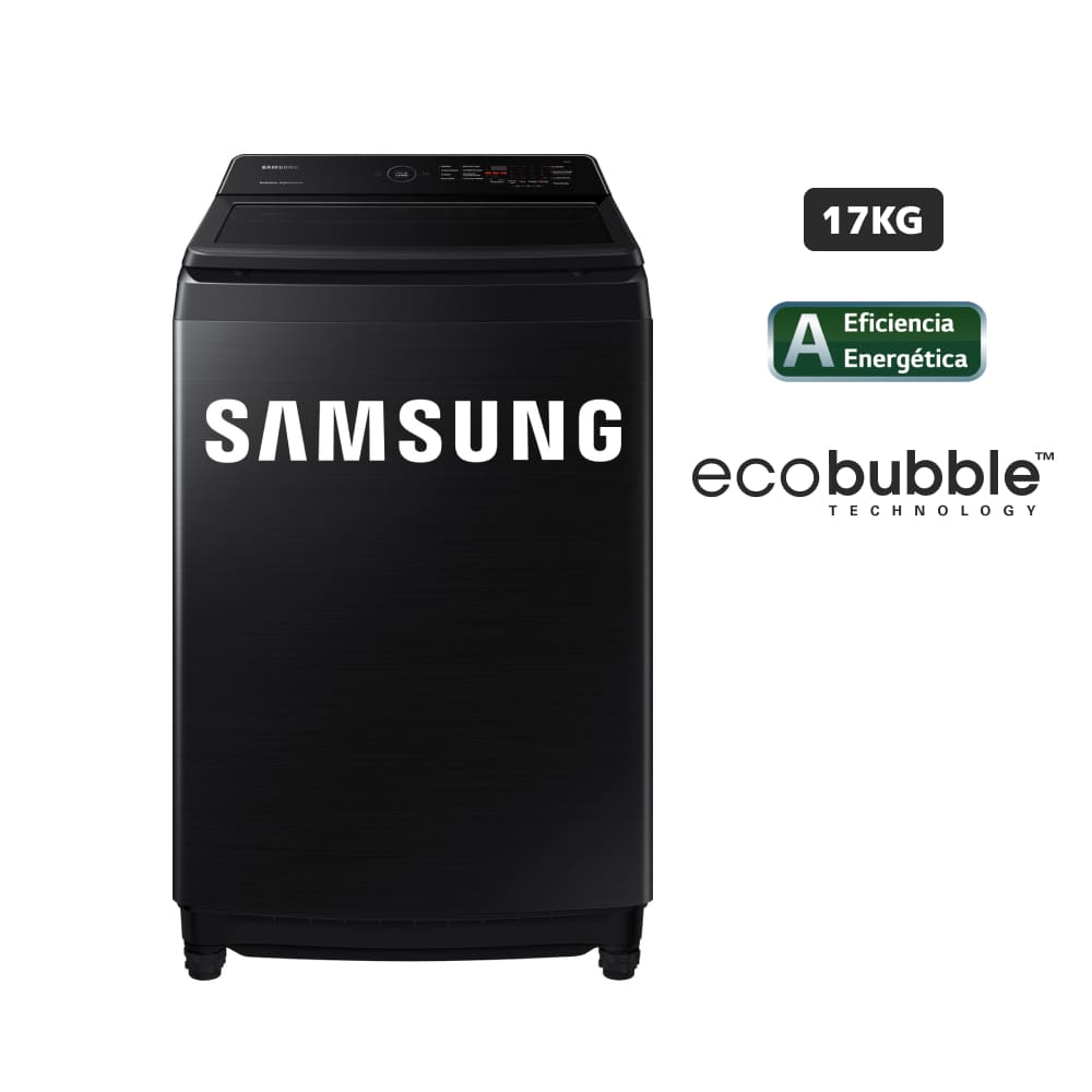 Lavadora SAMSUNG EcoBubble 17KG Negra WA17CG6441BVPE