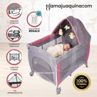 Cuna Corral Mecedora NONA Light Red con Colchón