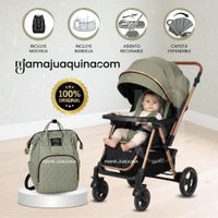 Coche Cuna de Lujo GEOBY con Mochila Green