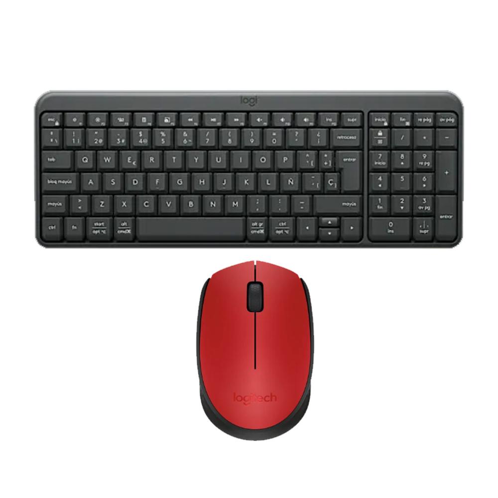 Combo Inalambrico Teclado K250 Negro y Mouse M170 Rojo Logitech