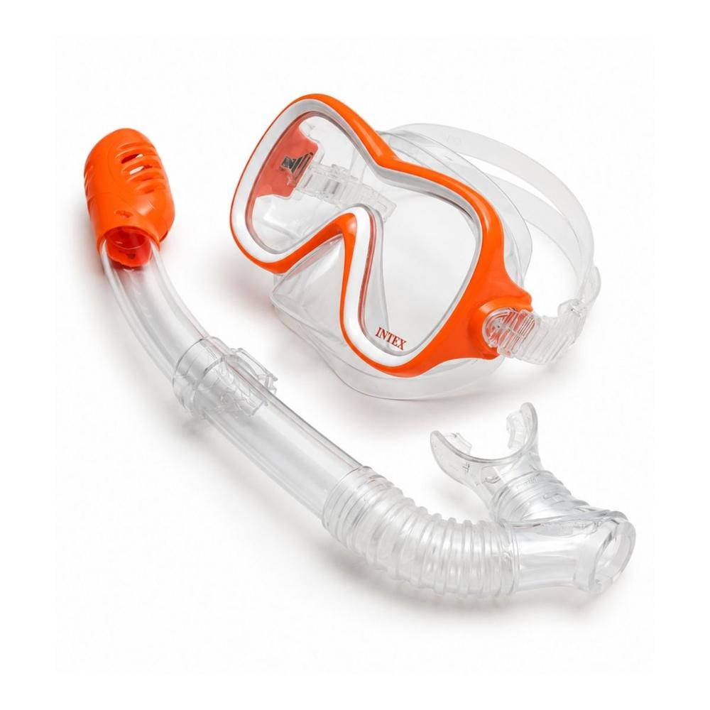 Kit de Máscara de Buceo y Snorkel Intex Naranja