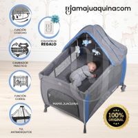 Cuna Corral Mecedora NONA Light Blue con Colchón