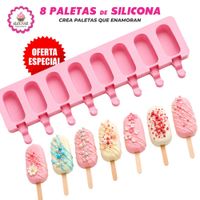 Molde de Silicona de 8 Paletas para Repostería