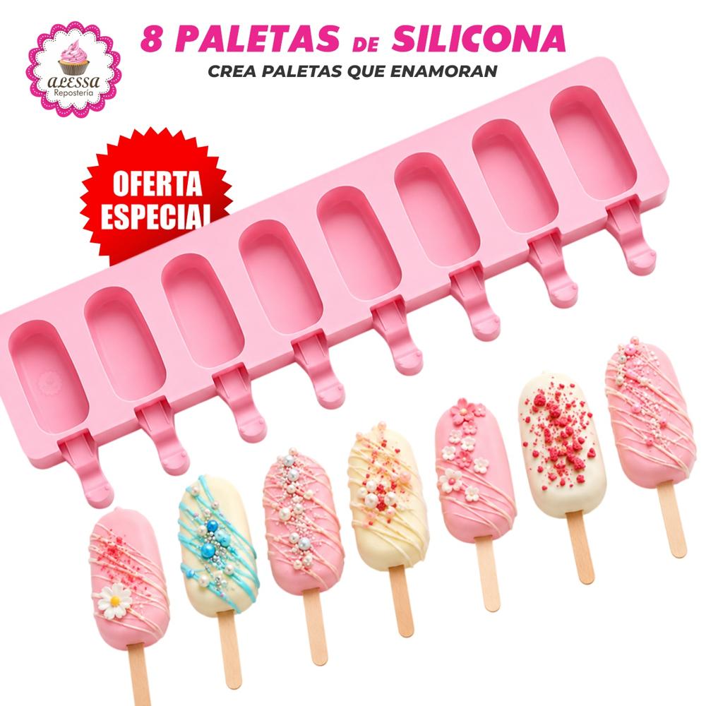 Molde de Silicona de 8 Paletas para Repostería