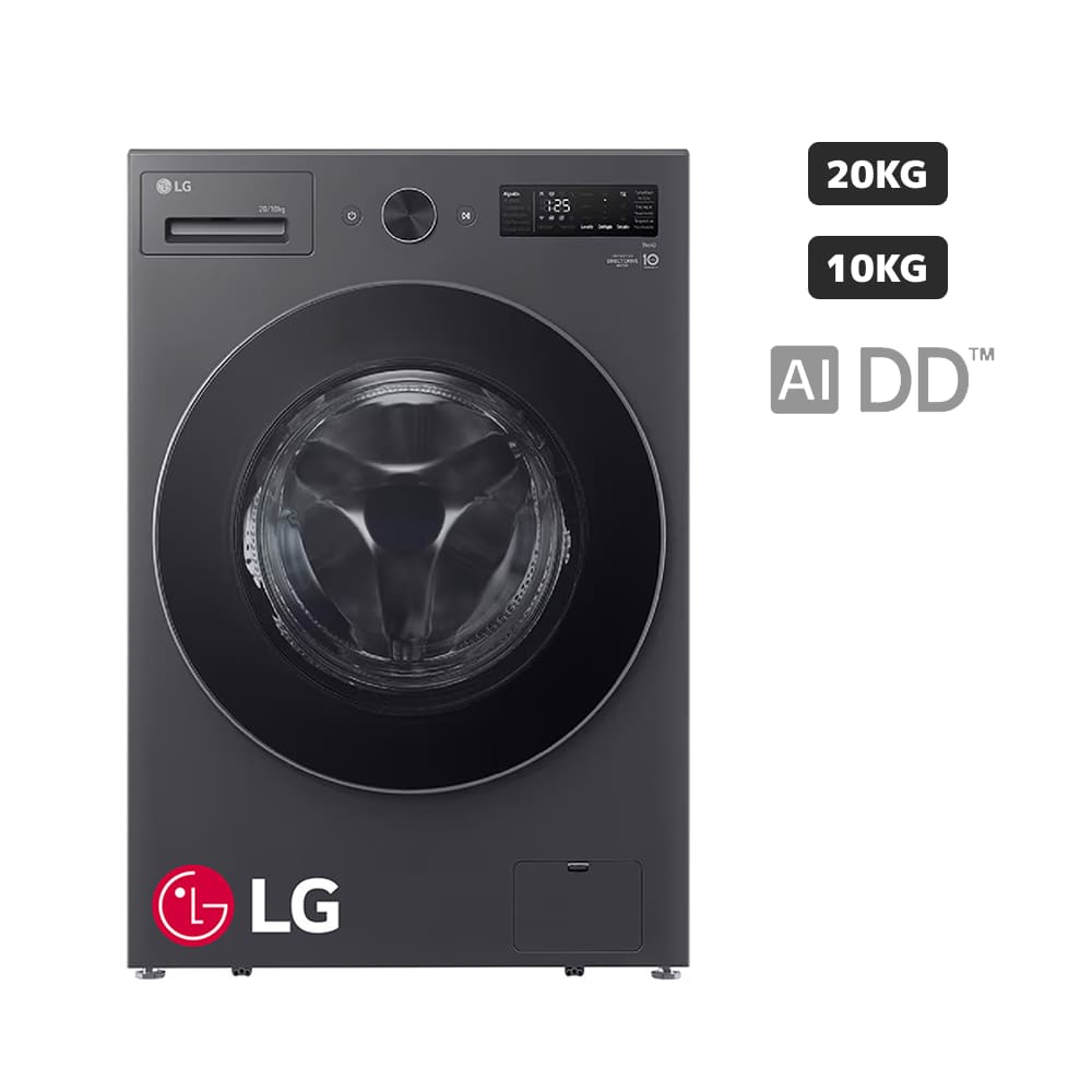 Lavaseca LG Carga Frontal 20 Kg/10 Kg WD20EGNTSPG Grafito