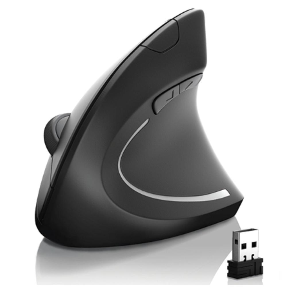 Mouse Vertical Inalámbrico Ergonómico USB Evita Túnel Carpiano Negro