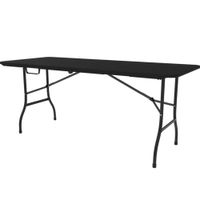 Mesa Plegable 180 cm para Interior y Exterior Color Negro