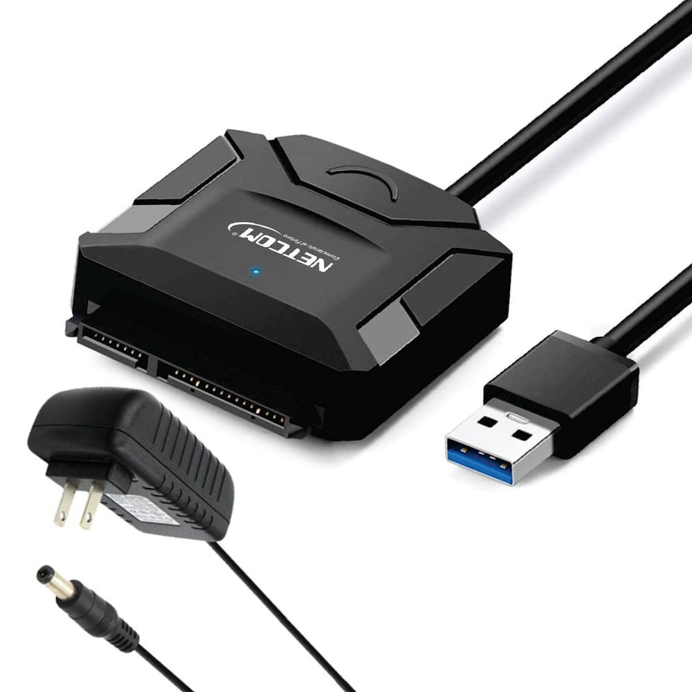 Adaptador USB 3.0 a SATA NETCOM HDD-SSD 2.5 y 3.5 hasta 16TB