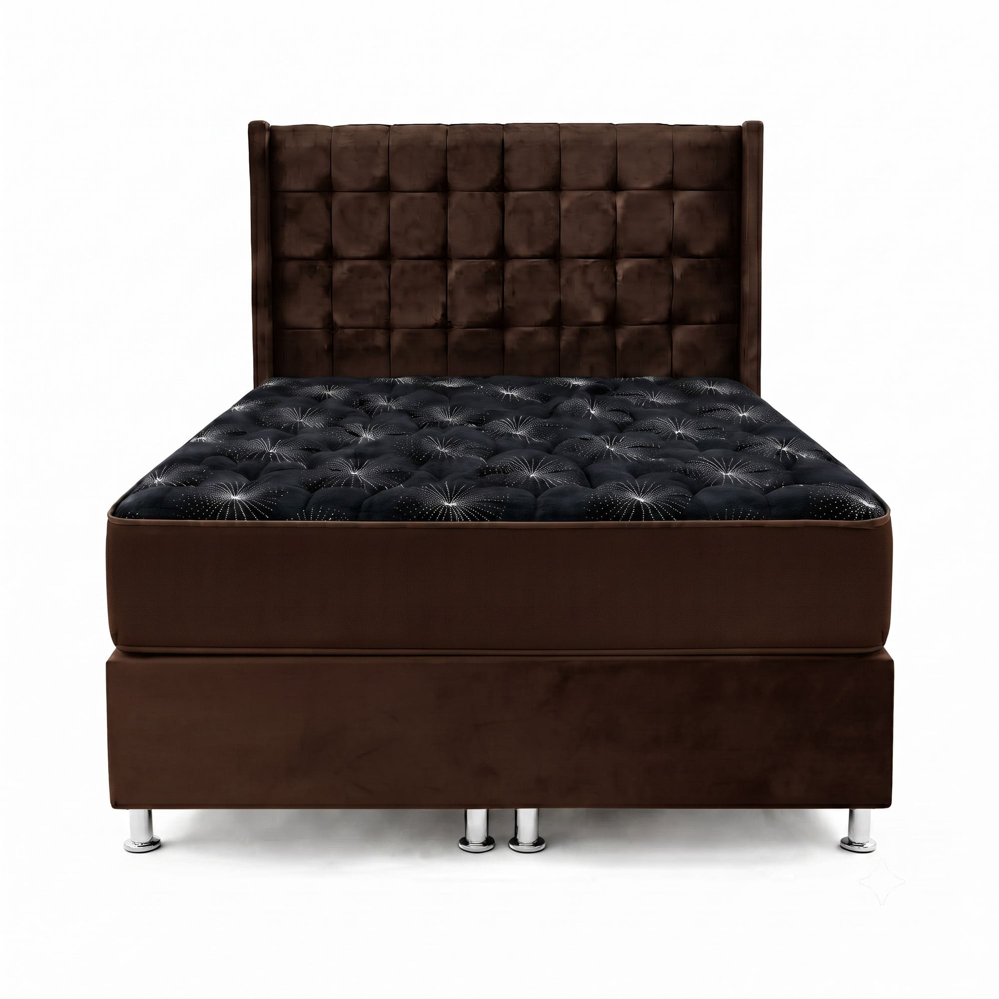 Cama Quen Hypnos-Cabecera a cuadros - Colchon ortopedico