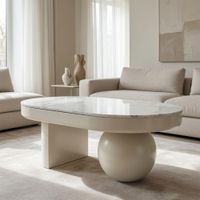 Mesa de Centro New Snow Capri con Tablero de Piedra Sinterizada