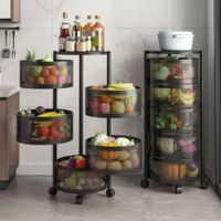 Verdulero Carrito Cocina Giratorio Organizador de 5 Niveles con Ruedas