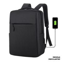 MOCHILA PORTA LAPTOP MINIMALISTA - NEGRO