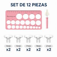 SET DE 12 PIEZAS Adaptadores de pezon para Extractor de Leche Materna
