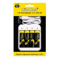 Pilas Recargables AA 1.5V Con Cargador USB-C 4 Ranuras LiitoKala AA AAA