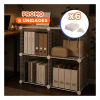 Pack6 Sistema Modular de Rejillas Blanco con Set Completo de 16pzs