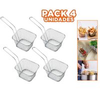 Mini Cesta para Papas Fritas Piqueos Canastilla x 4 unidades