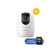 Kit de 2 Cámara de seguridad Wifi IMOU Ranger 2 Pro 2K 3MP - Micro SD 128GB interior Vision Nocturna