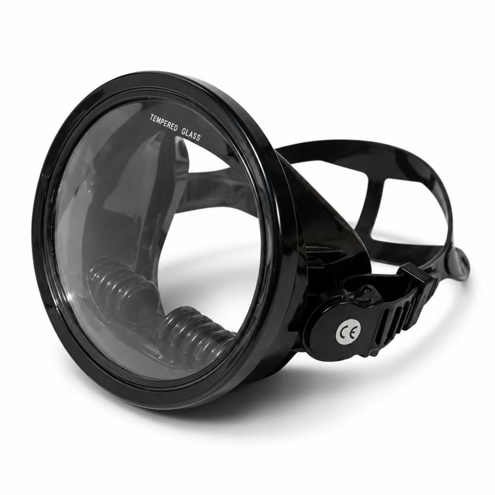 Visor de Buceo de Vidrio Templado Panorámico Negro